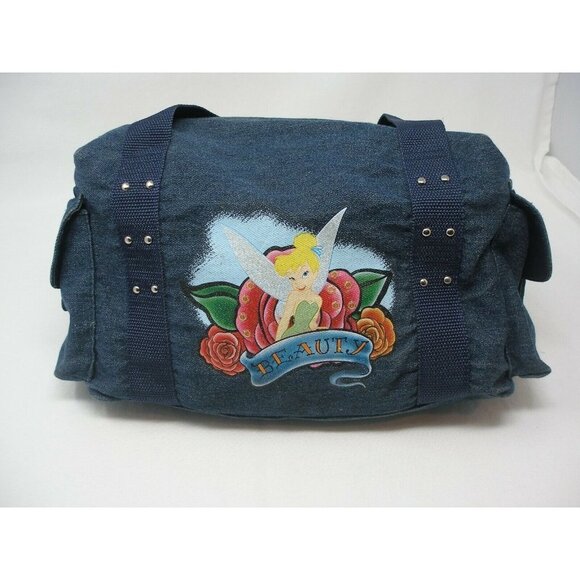 DISNEY: Global Design Concept Tinker Bell "Beauty" Denim Shoulder Bag - Picture 1 of 10